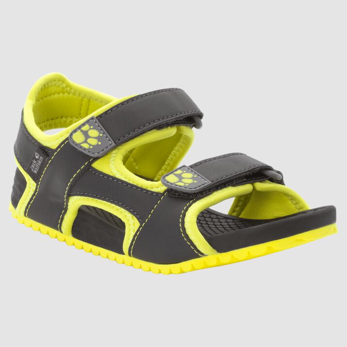 Jack Wolfskin Kids Outfresh Deluxe Sandals Black/Light Green 812074XWC